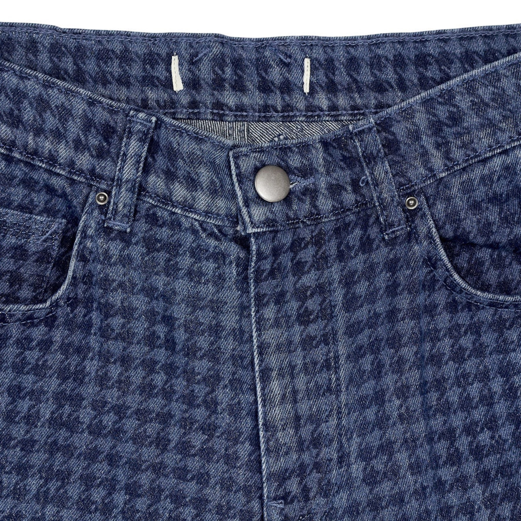 seventy + mochi Blue Houndstooth Wide-Leg Trousers