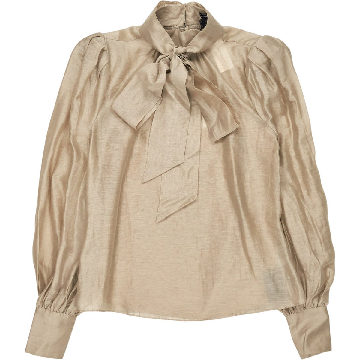 Karen Millen Champagne Organza Pussybow Blouse