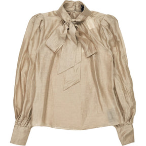 Karen Millen Champagne Organza Pussybow Blouse