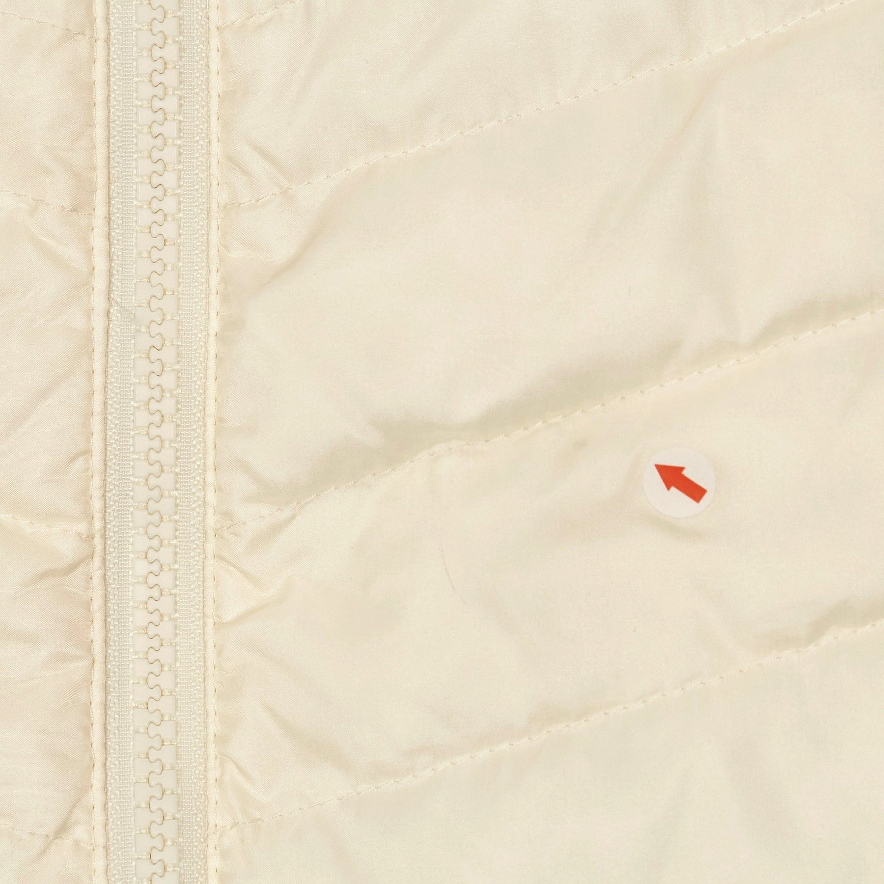 Lands' End Cream Quilted Hooded Jacket