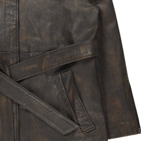 Aligne Chocolate Leather Jole Coat