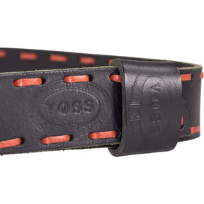 Voss Black Red Leather Belt