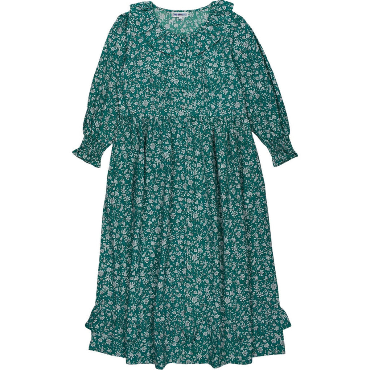 Pink City Prints Green Floral Dress