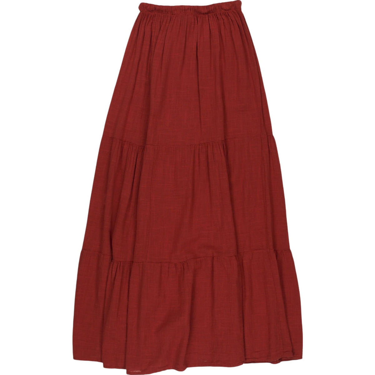 Vanessa Sitbon Red Tiered Maxi Skirt