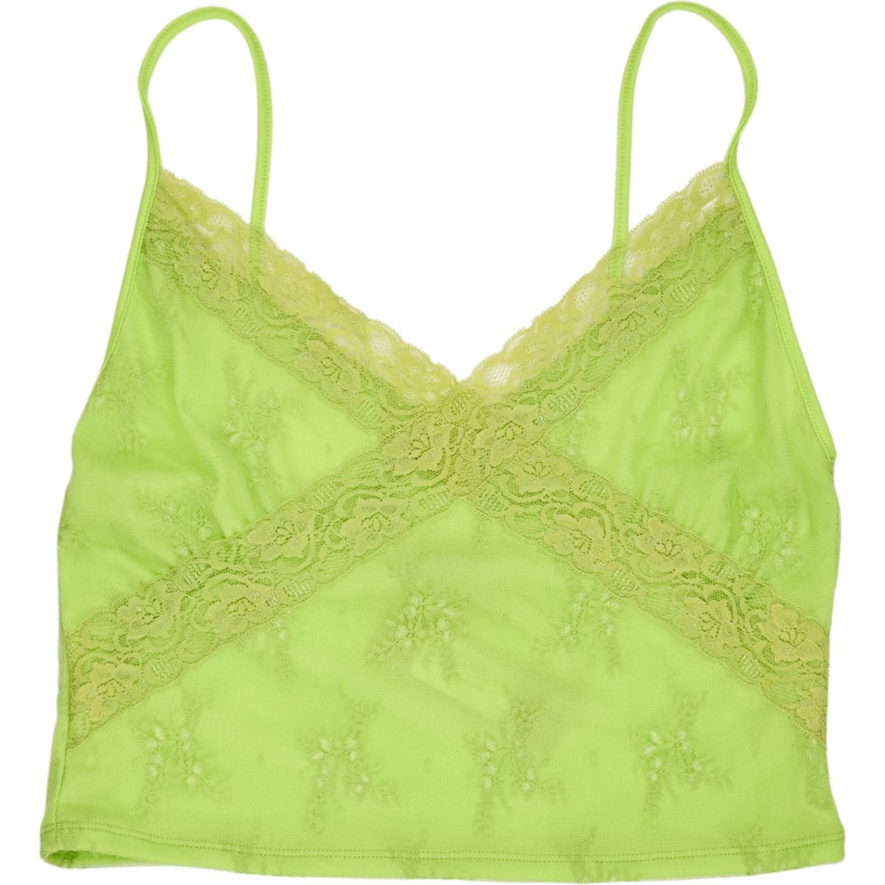 Motel Green Lace Trim Camisole Top