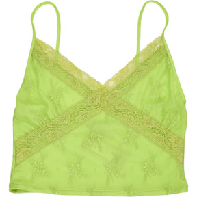 Motel Green Lace Trim Camisole Top