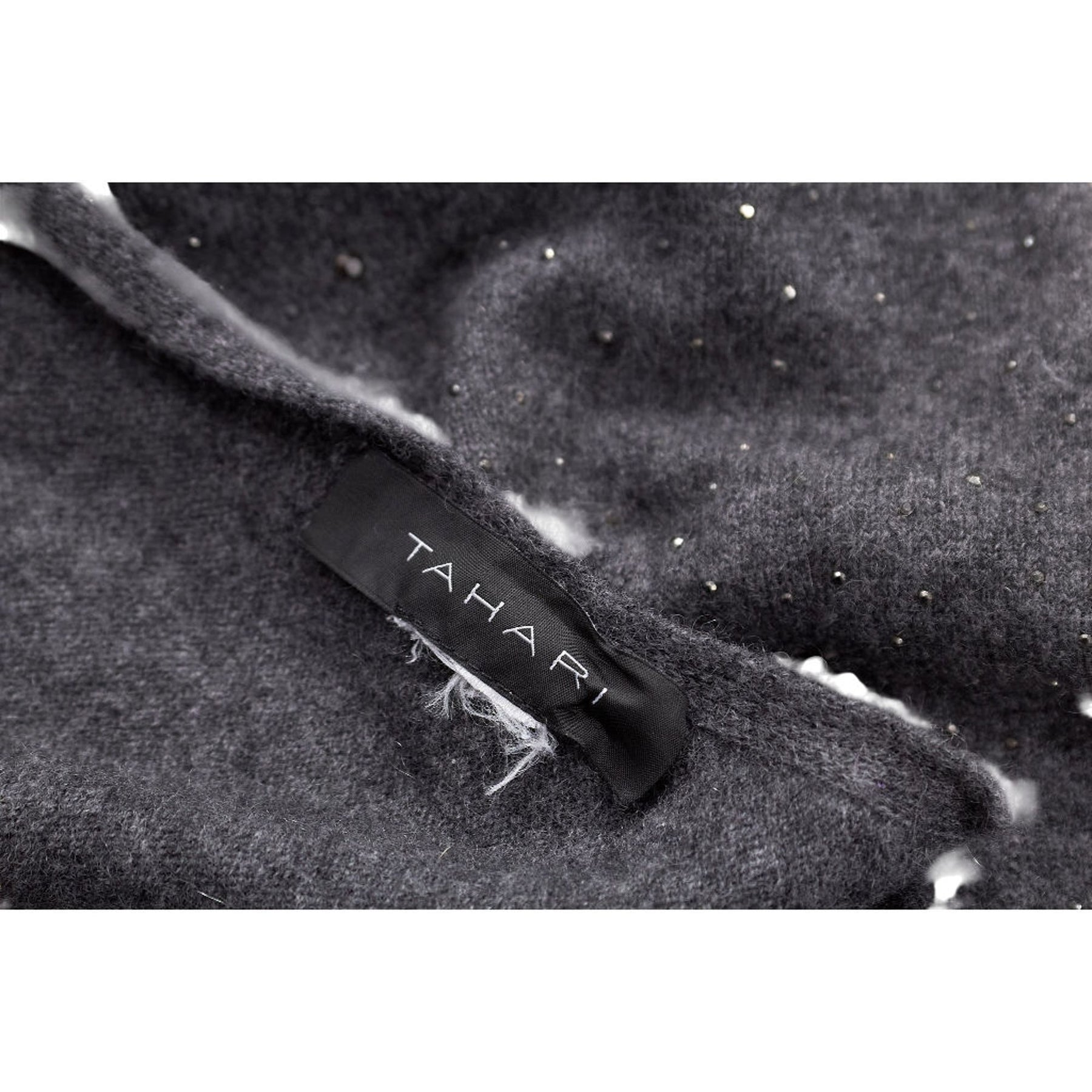 Tahari Grey Beaded Scarf