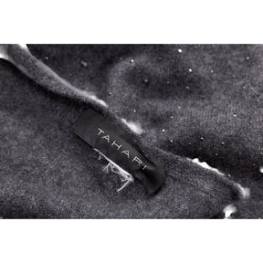 Tahari Grey Beaded Scarf