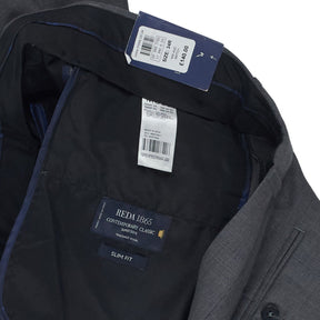 Moss Bros Grey Slim Fit Trousers 34R