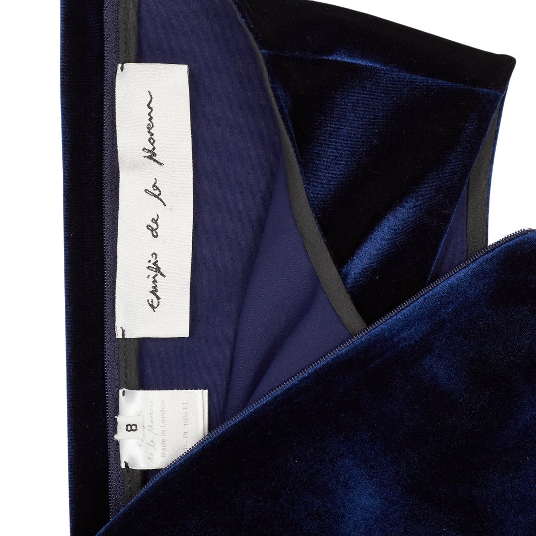 Emilia de la Morena Blue Velvet Dress