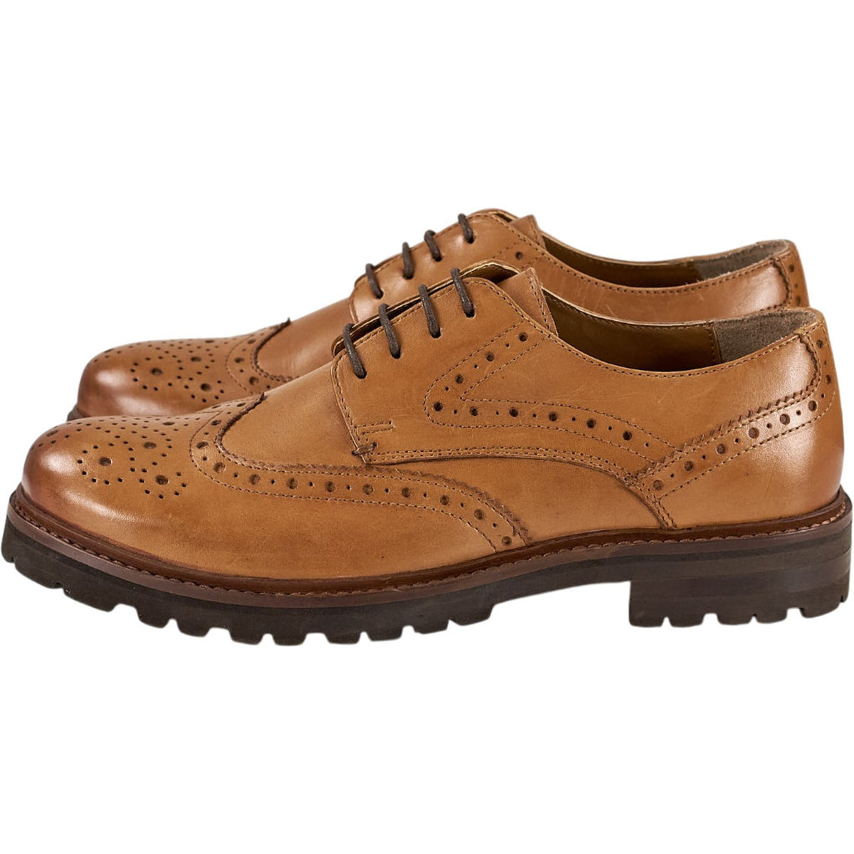 Moss Tan Leather Brogue Shoes