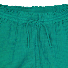 NRBY Teal Crinkle Cotton Shorts