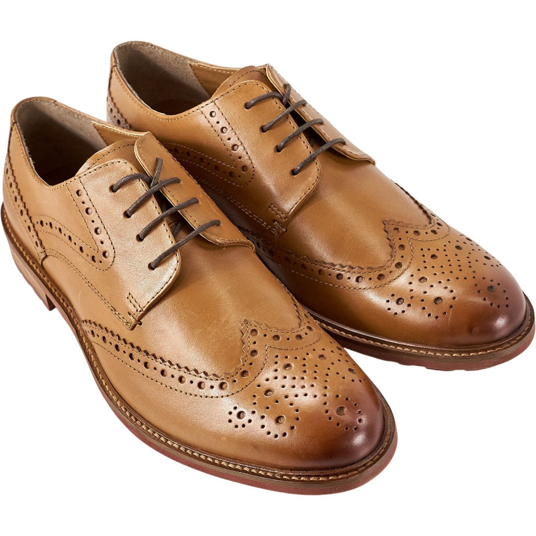 Moss Tan Leather Brogue Shoes