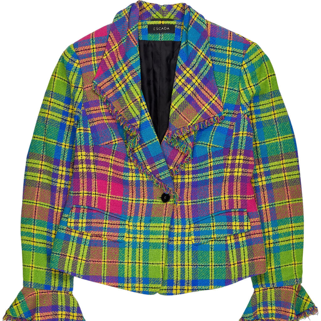 Escada Multicolour Plaid Wool Jacket