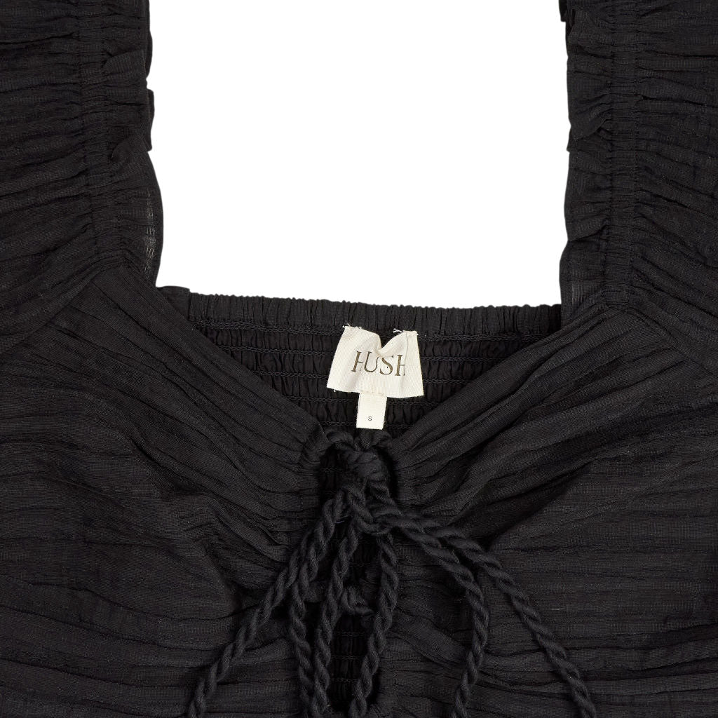 Hush Black Ruched Off-Shoulder Top
