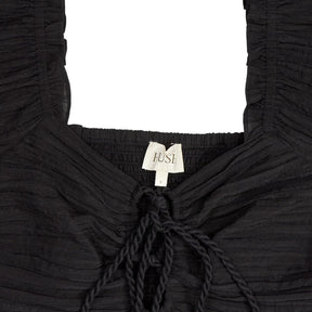 Hush Black Ruched Off-Shoulder Top