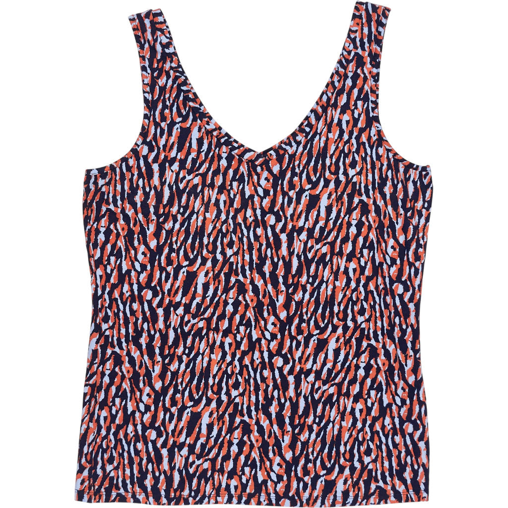 Hush Blue Orange Sally V Neck Jersey Vest
