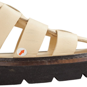 Wyse Beige Leather Sandals