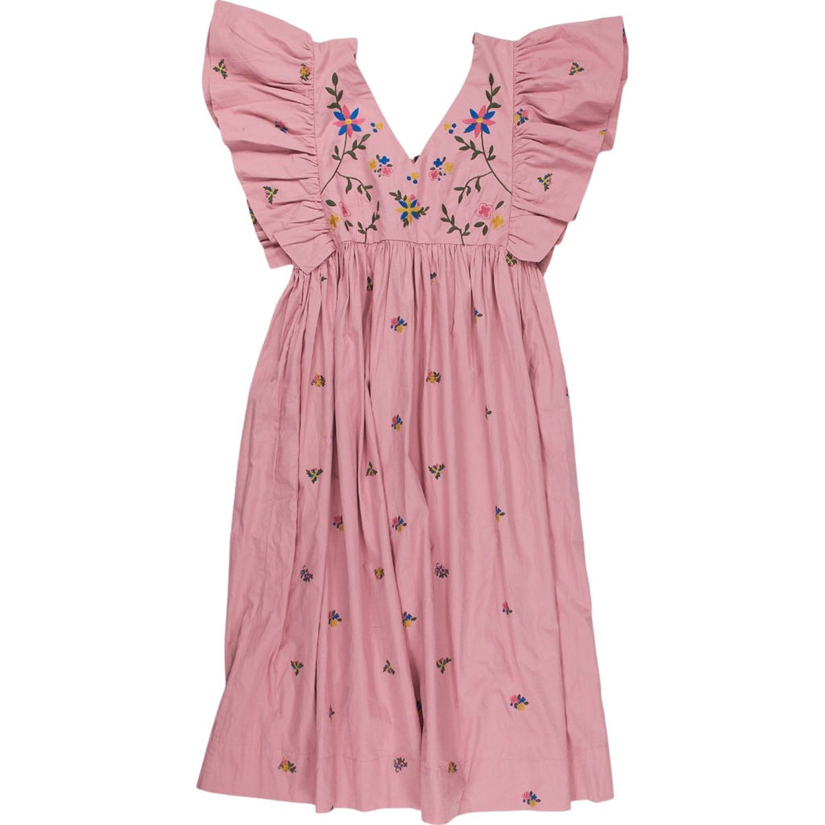 Wyse Pink Embroidered Emeline Dress