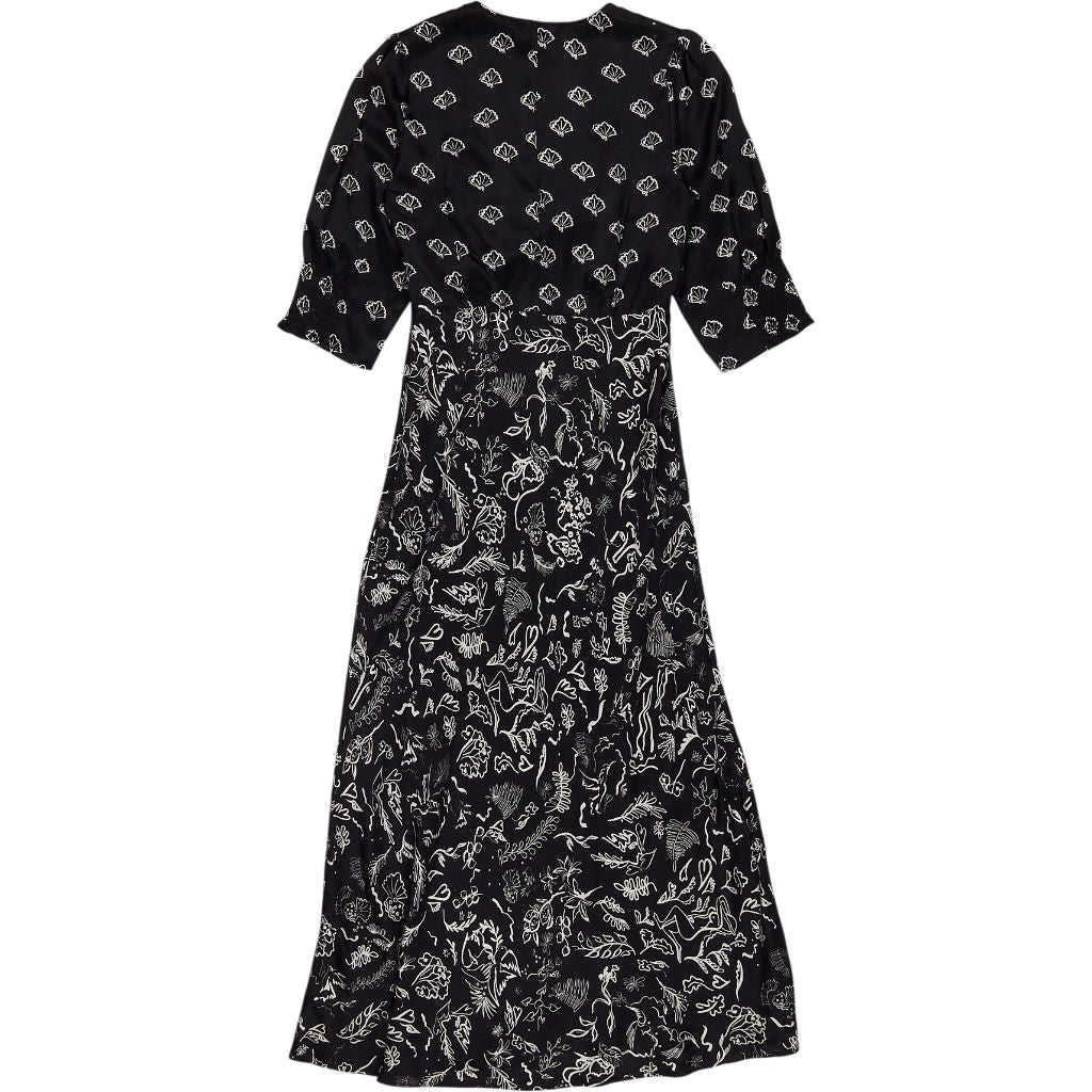 Rixo Black Floral Dress