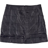 Motel Black PU Patchwork Skirt