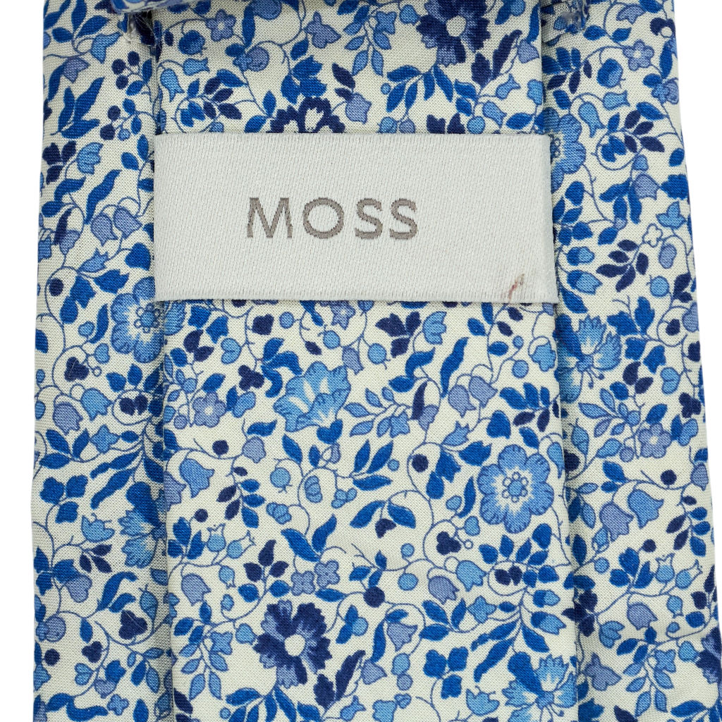 Moss Blue Floral Pattern Tie Bundle x 3