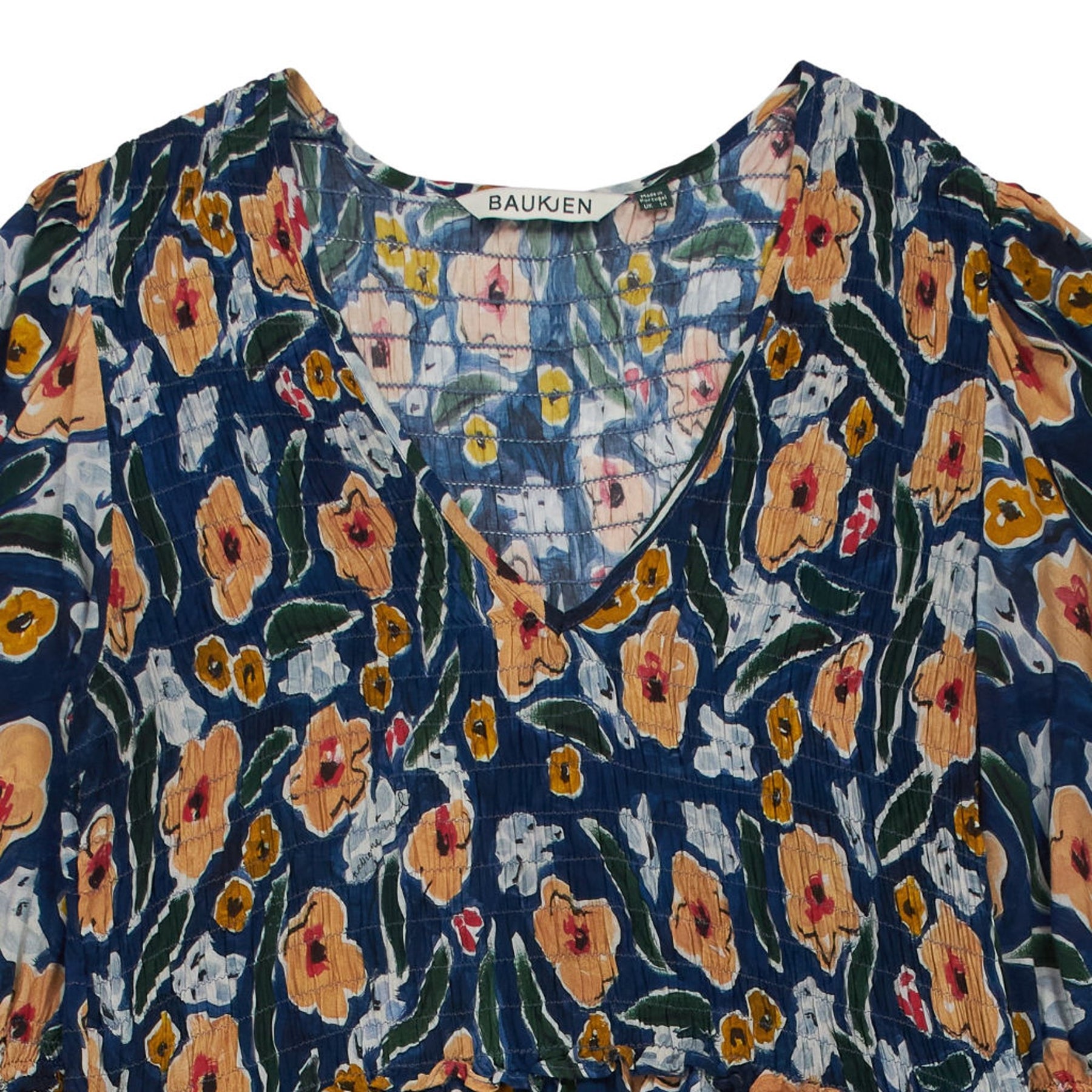 Baukjen Blue Floral Midi Dress