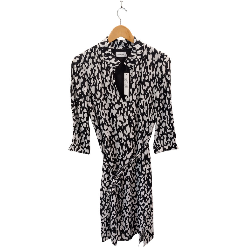 Calvin Klein Black White Bold Leopard Dress