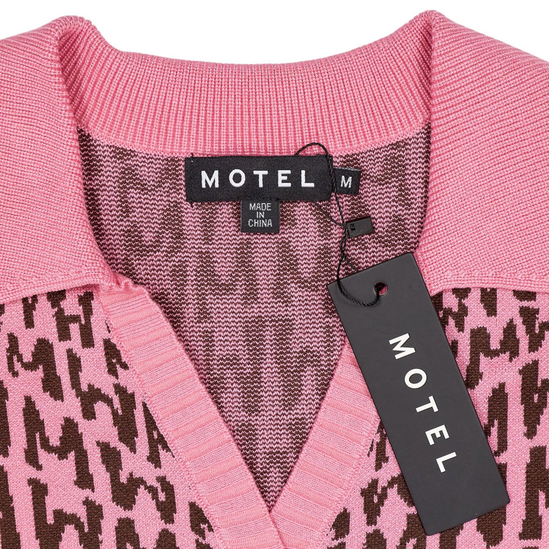 Motel Pink Wavy Knit Tank Vest