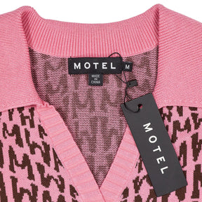 Motel Pink Wavy Knit Tank Vest