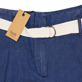 Hush Light Blue Pleat Waist Chambray Trousers