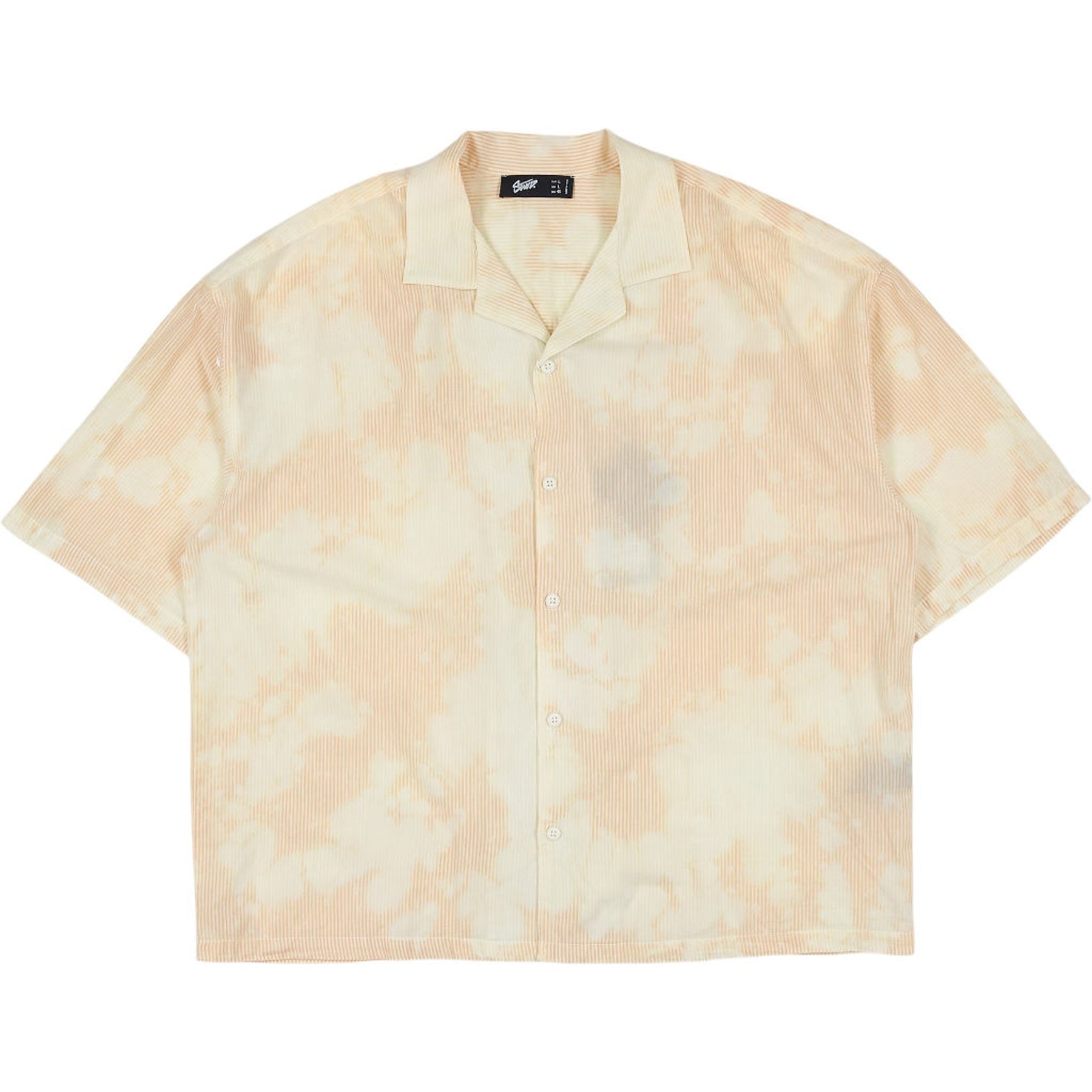 Pull & Bear Orange Tie-Dy/Stripe Boxy Shirt