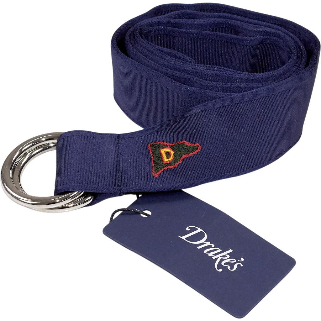 Drake's Navy Polyester Cotton Belt