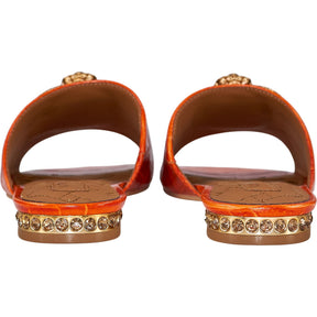 Kurt Geiger Orange Croc Print Chelsea Sandals