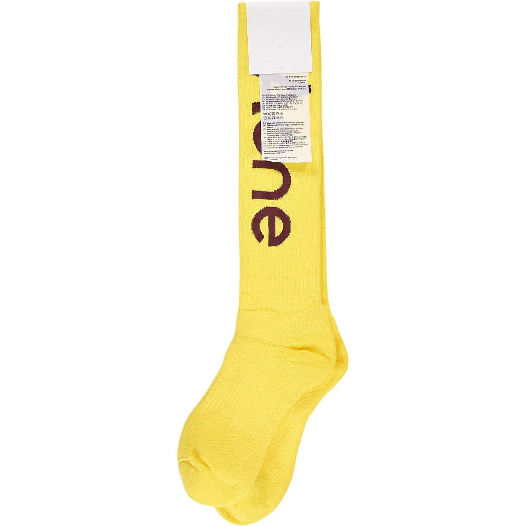 Acne Studios Yellow Logo Socks