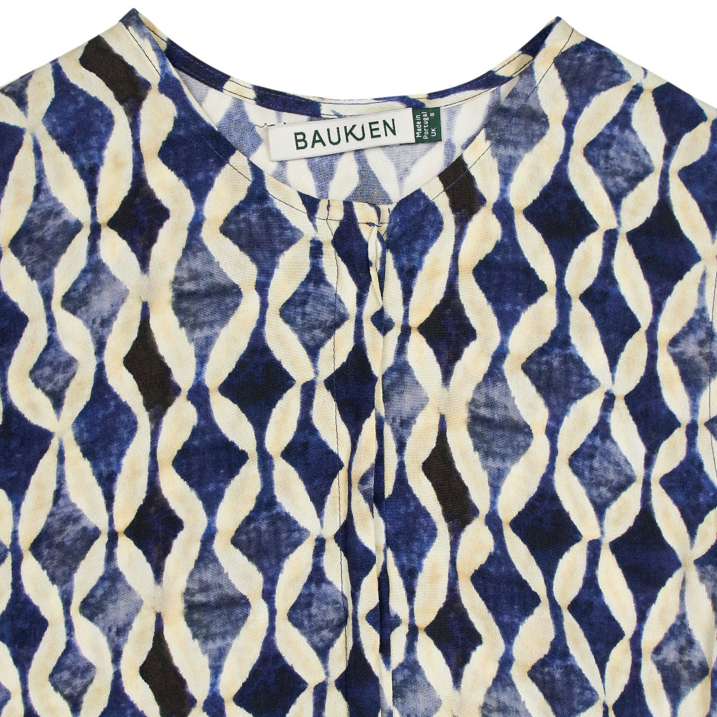 Baukjen Blue Patterned Sleeveless Dress