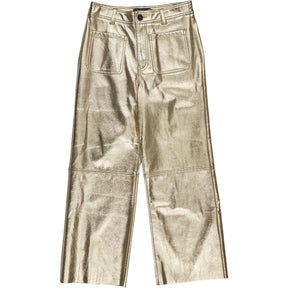 Wyse Gold Jules Faux Leather Trousers