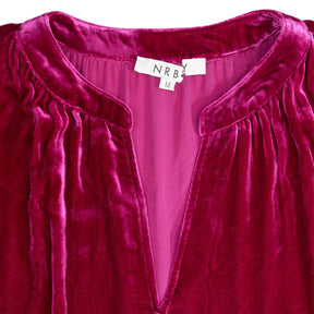 NRBY Pink Velvet Midi Dress
