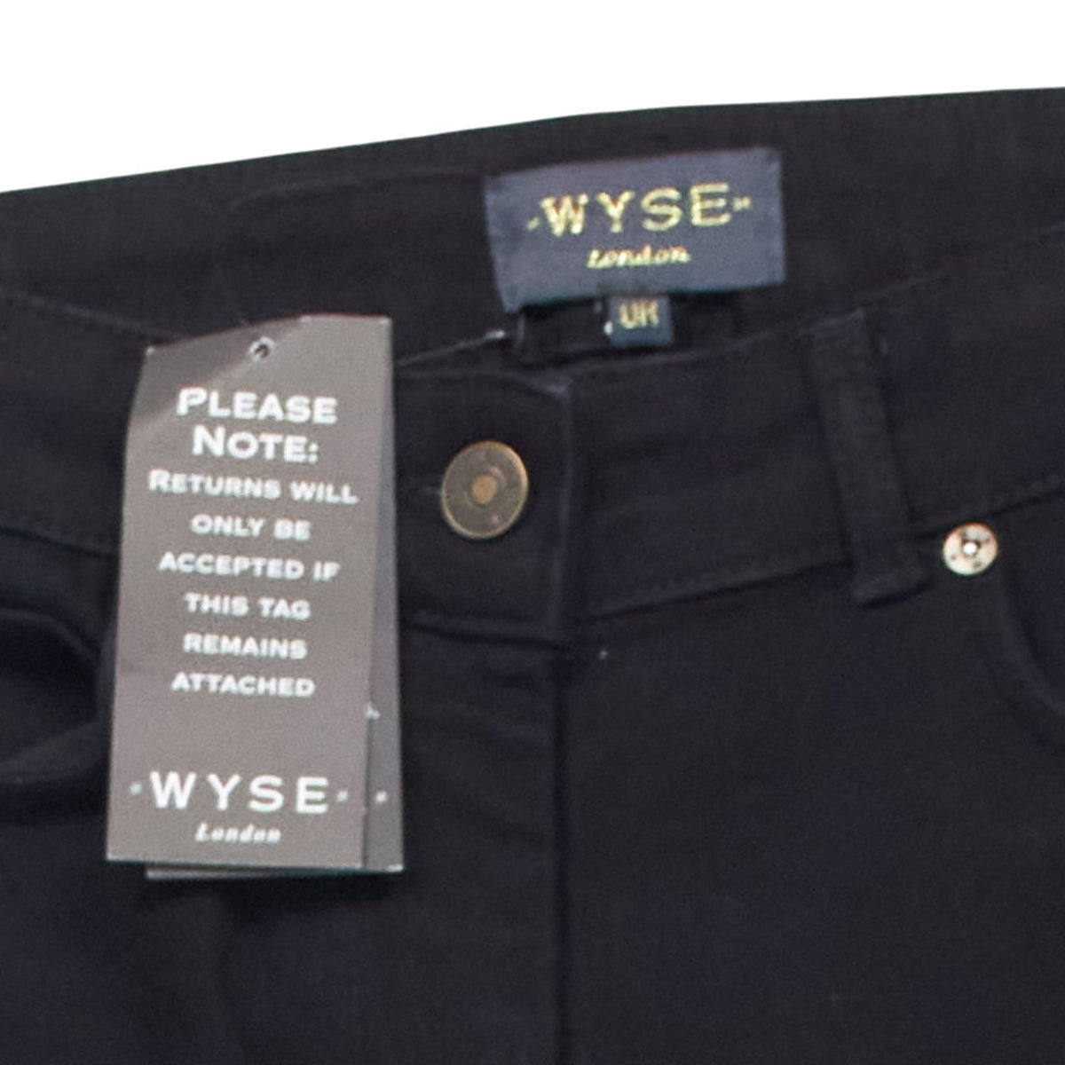 Wyse London Black Scalloped Hem Jeans