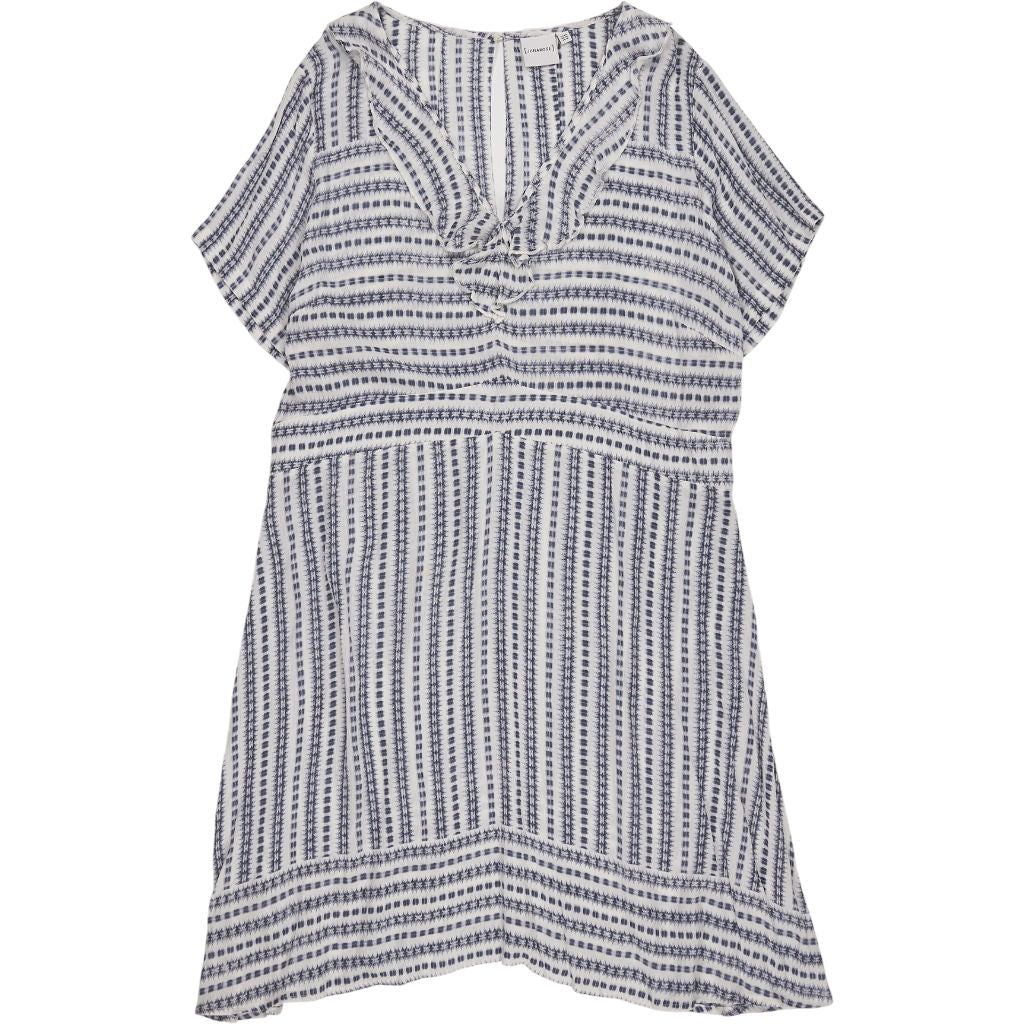 Juna Rose Blue White Striped Knee Tea Dress