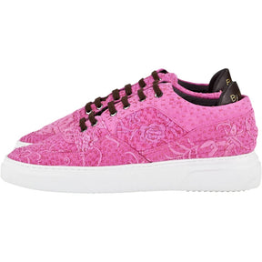 By Walid Pink Print Raw Silk Trainers