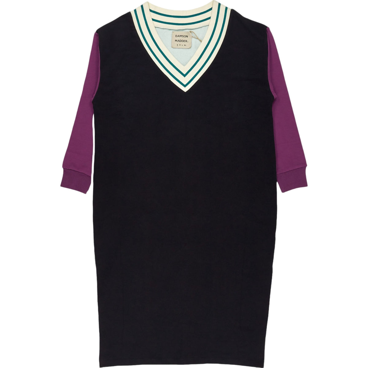 Damson Madder Black Purple V-Neck Dress