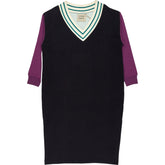 Damson Madder Black Purple V-Neck Dress