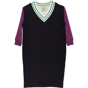 Damson Madder Black Purple V-Neck Dress