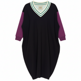 Damson Madder Black Purple V-Neck Dress