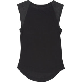 AllSaints Black Leather Trim Tank Top