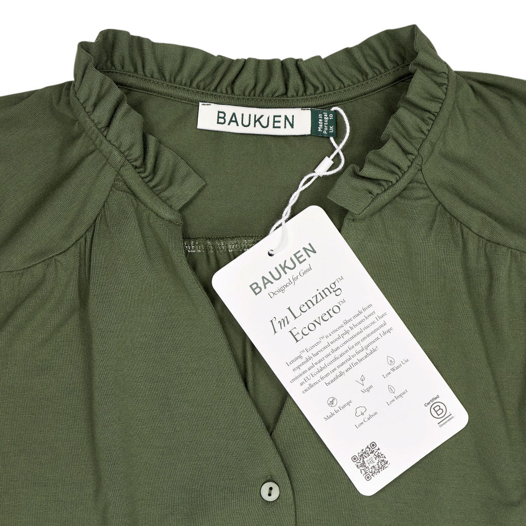 Baukjen Khaki Noa Blouse Lenzing Ecovero