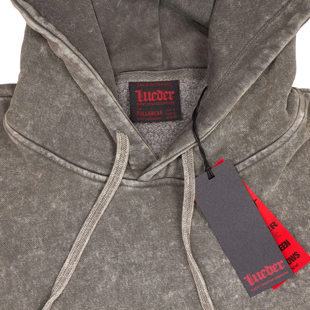 Pull & Bear Lueder Grey Acid Wash Hoodie