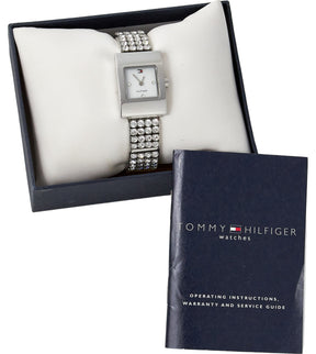 Tommy Hilfiger Silver Watch with Rhinestone Band