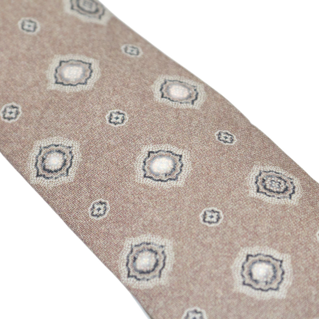 Tessitura Bottinelli x Moss Beige Patterned Tie Bundle x 3